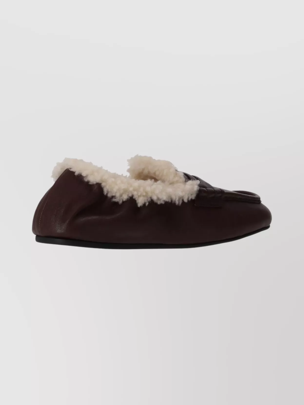 Miu Miu Winter Aviator Nappa Leather Loafers In Brown