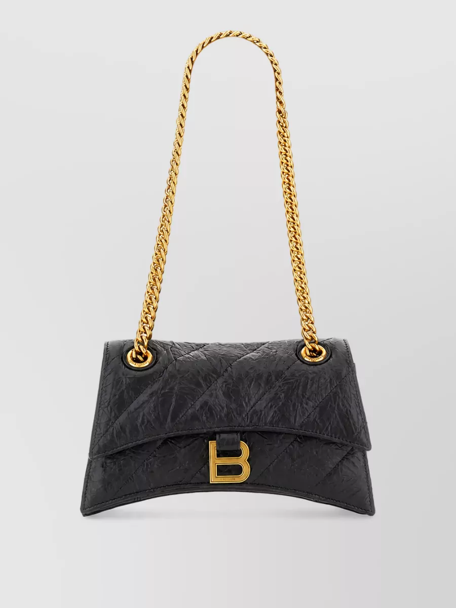 Balenciaga Crush Small Leather Clutch Bag