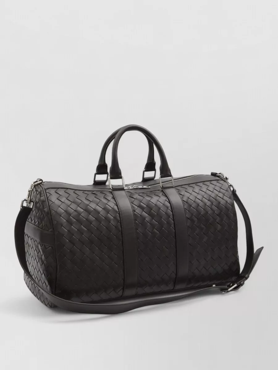 Bottega Veneta leather intrecciato duffle bag