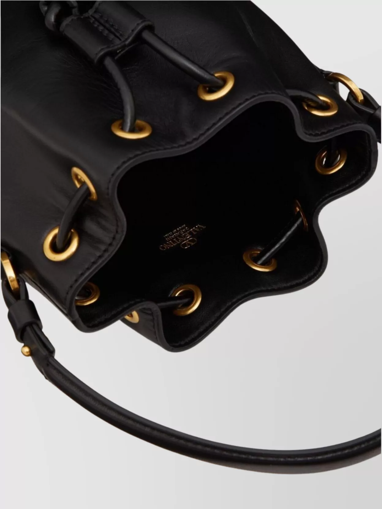 Valentino Garavani Mini Calf Leather Bucket Bag With Detachable Shoulder Strap