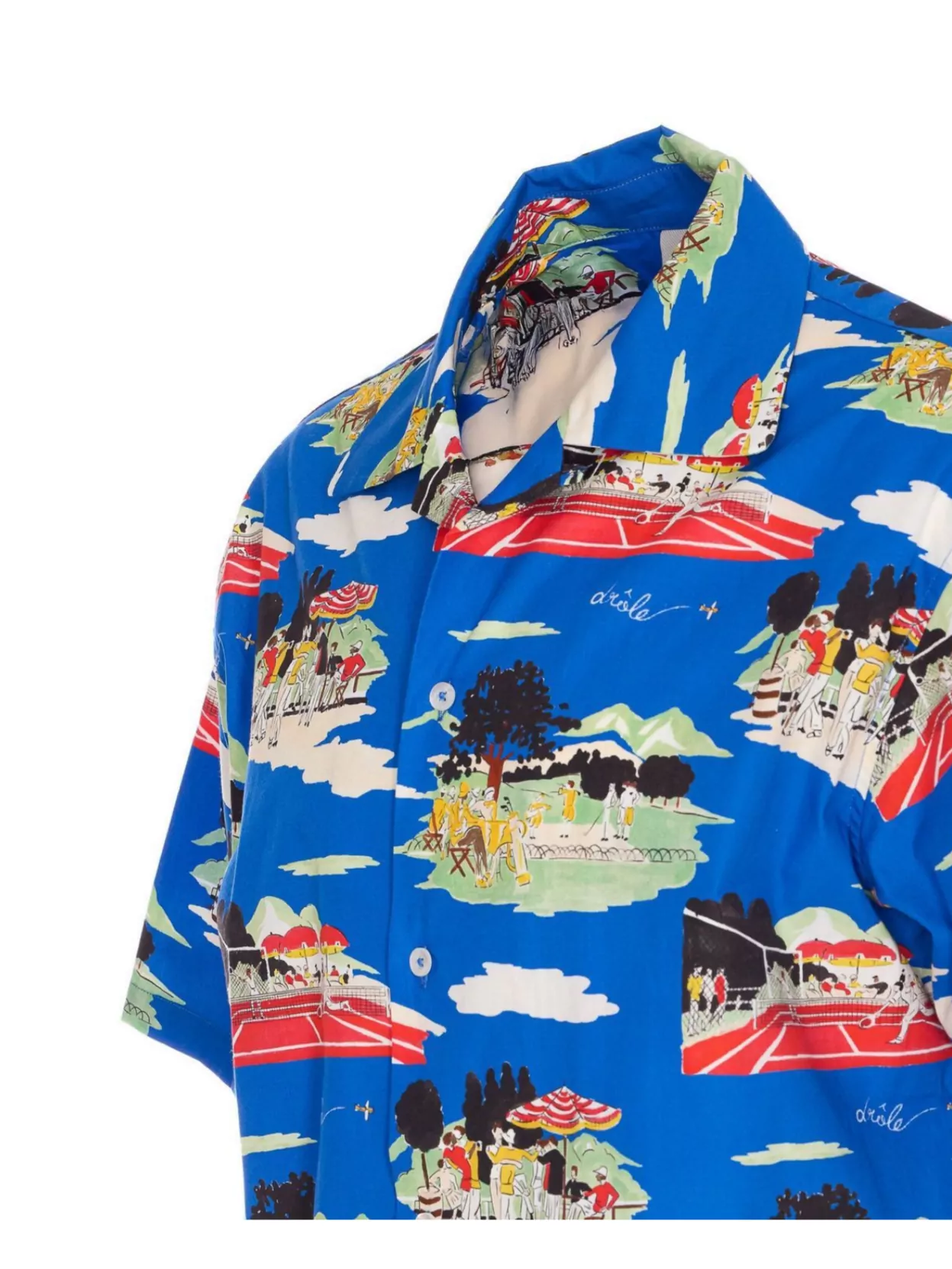 Drôle De Monsieur Printed Graphic Button-Down Collar Shirt