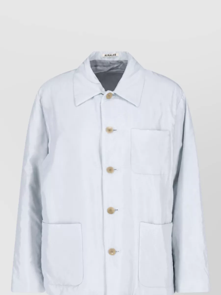 Auralee silk single breasted coat