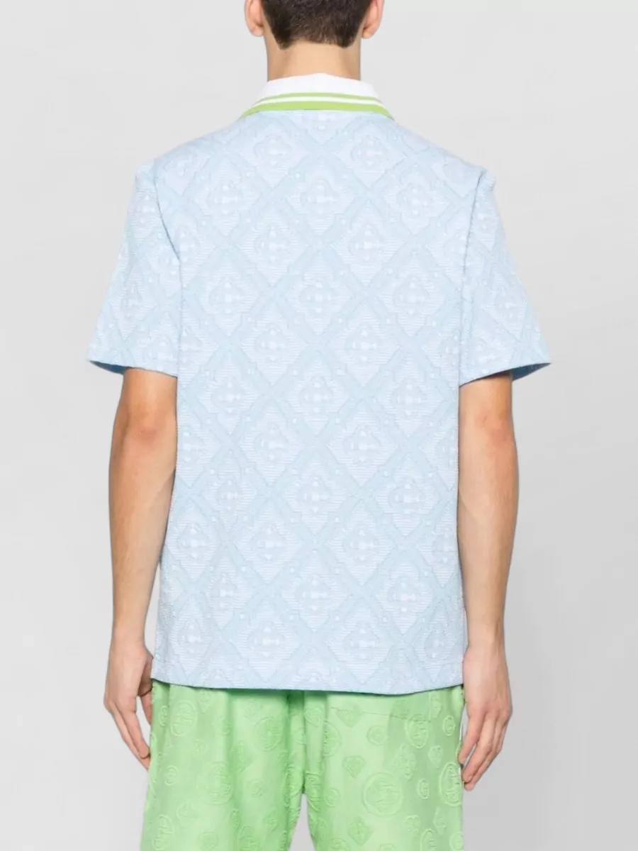 Casablanca Cotton-Blend Jacquard Polo Shirt