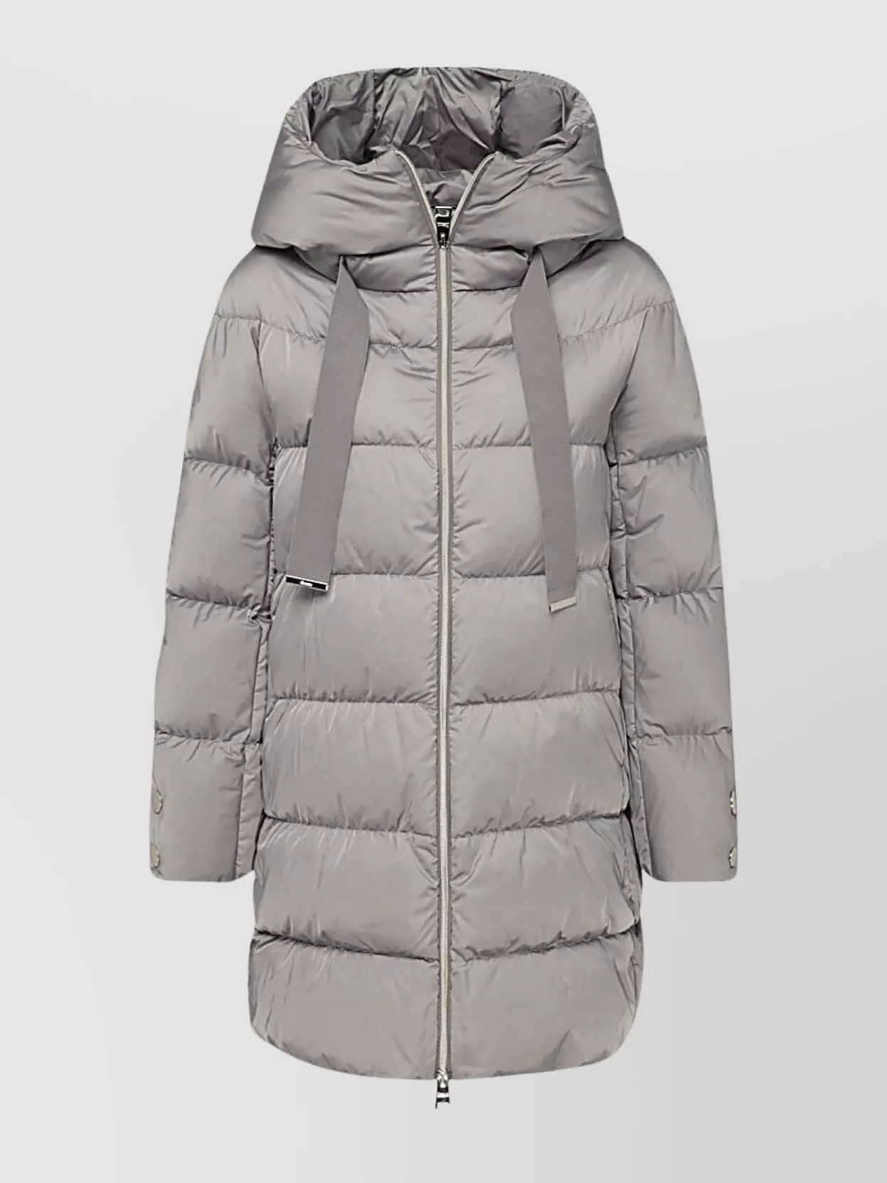 Herno Long Quilted Down Jacket Hood In Gray