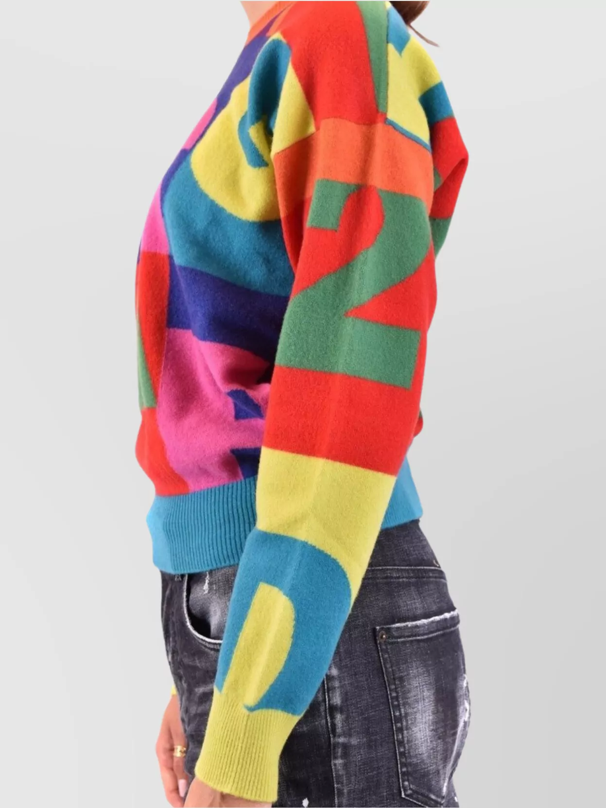 Dsquared2 Knitwear With Crew Neck And Graphic Pattern In Multi