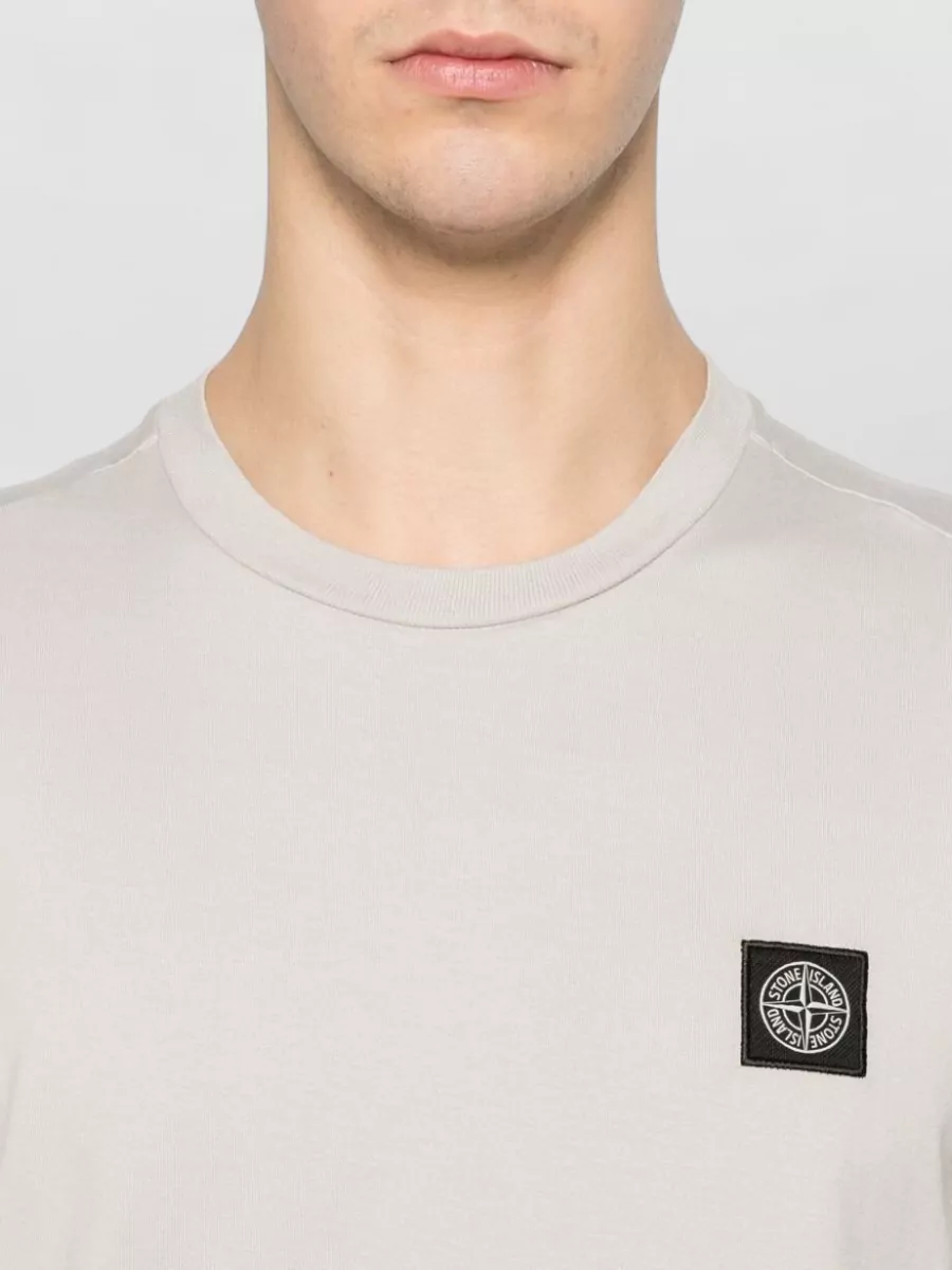 Stone Island Crew Neck Short Sleeve Cotton Jersey Top