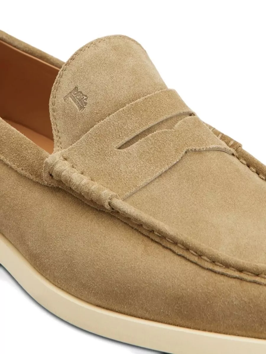 Tod's Suede Loafers Round Toe Rubber Sole