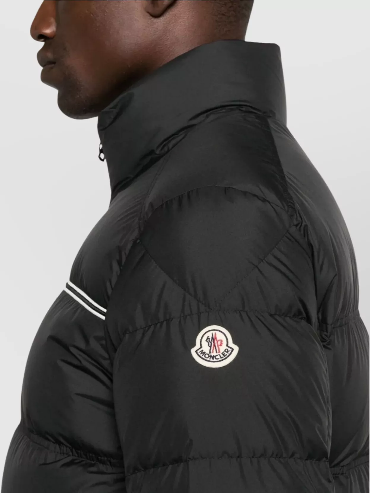 Moncler High Collar Puffer Jacket Pockets