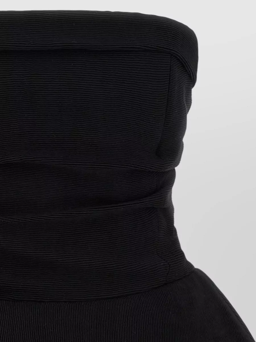 Magda Butrym Strapless Dress Ruffled Detail Textured Bodice