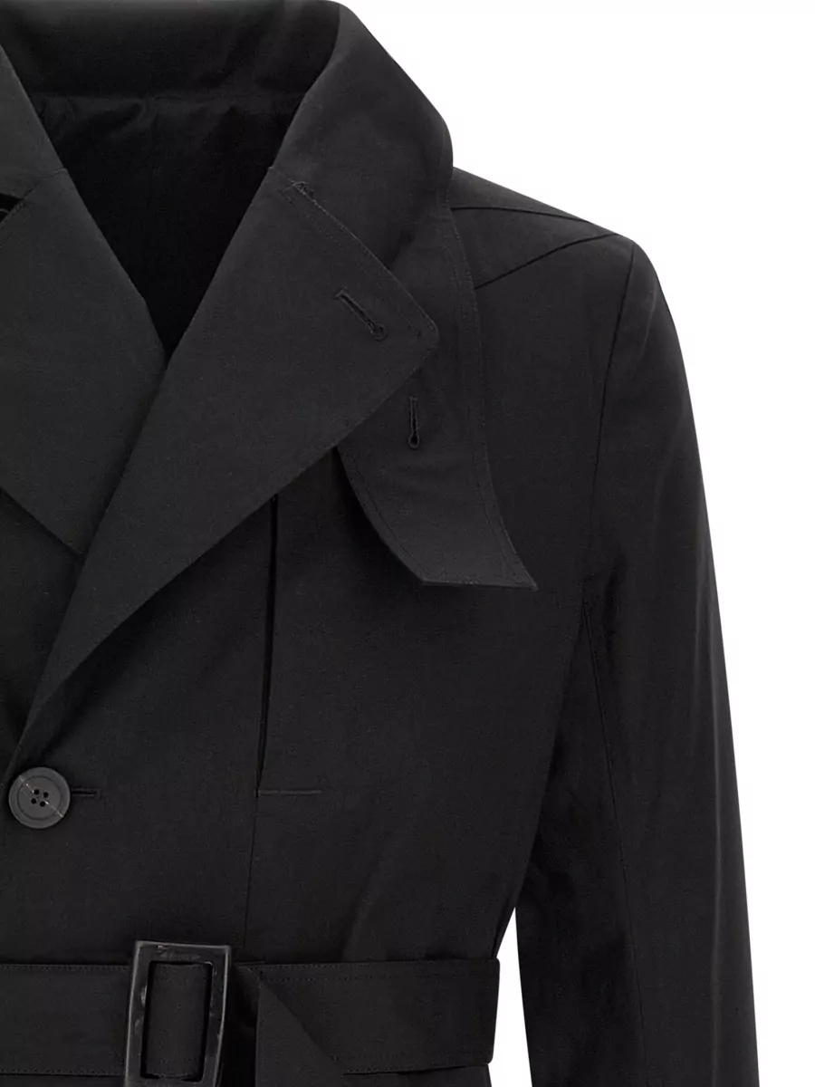 Rick Owens Cotton Double-Breasted Trench Coat
