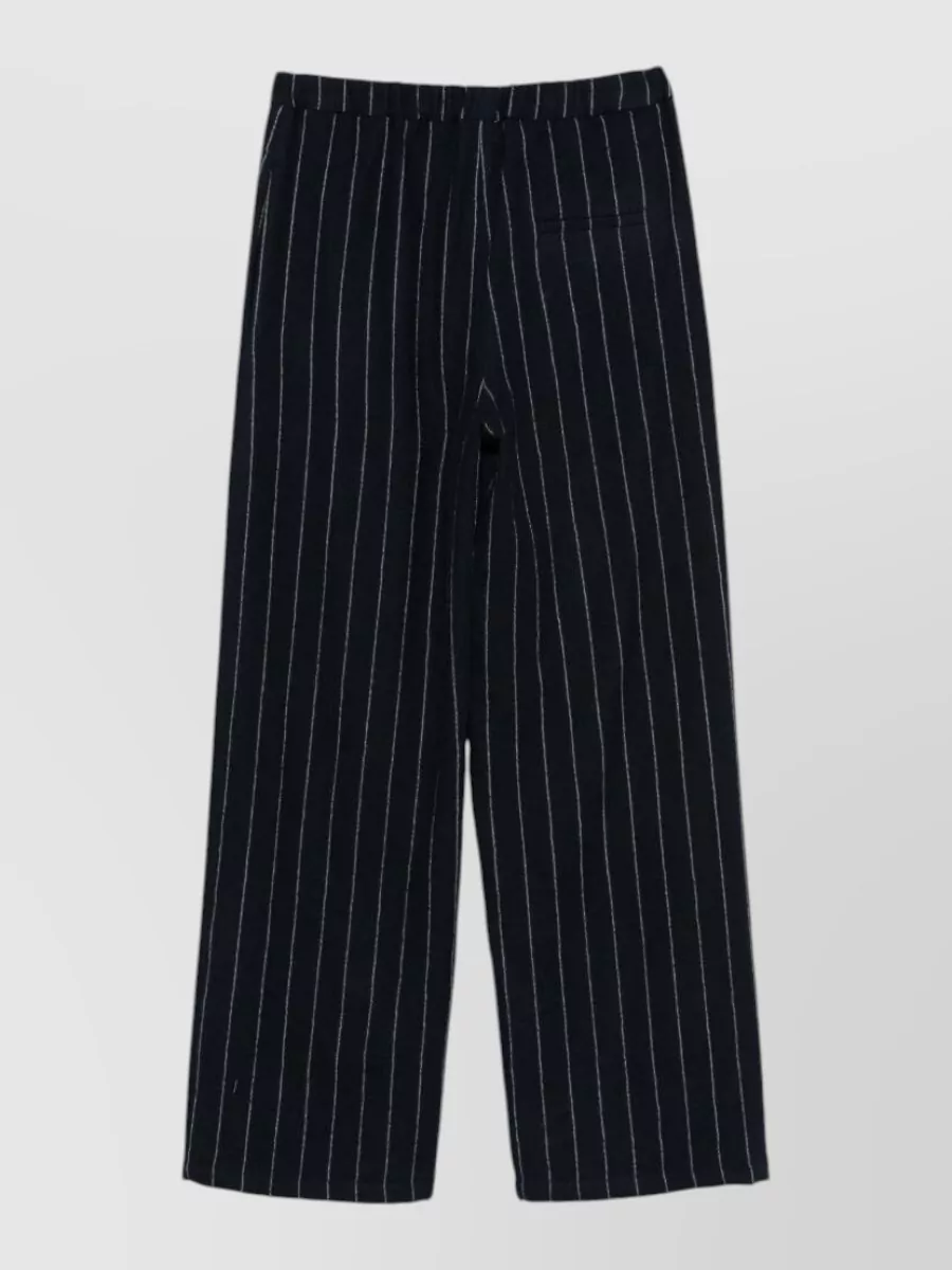 Alysi Wool Pinstripe Elasticated Waist Straight-Leg Trousers