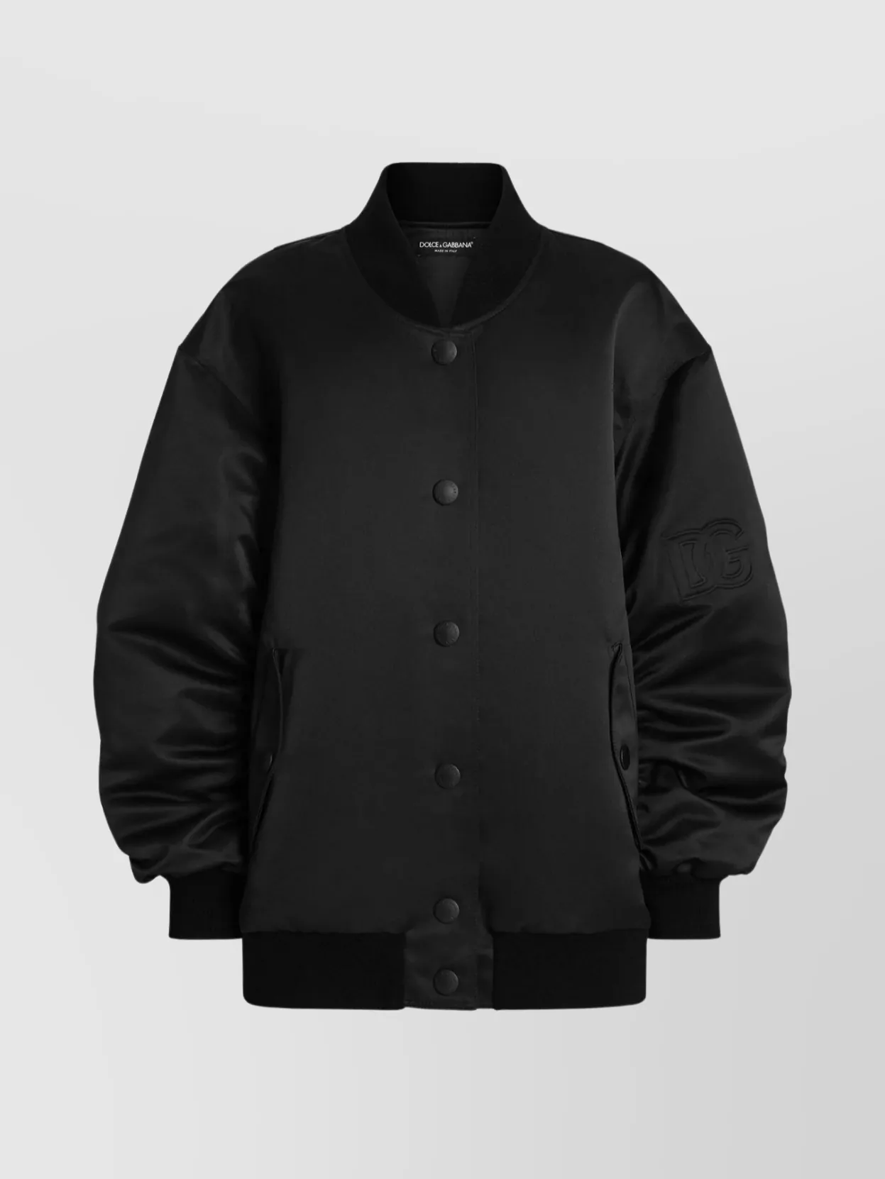 Dolce & Gabbana Stylish Jacket With Ribbed Cuffs And Pockets In Black