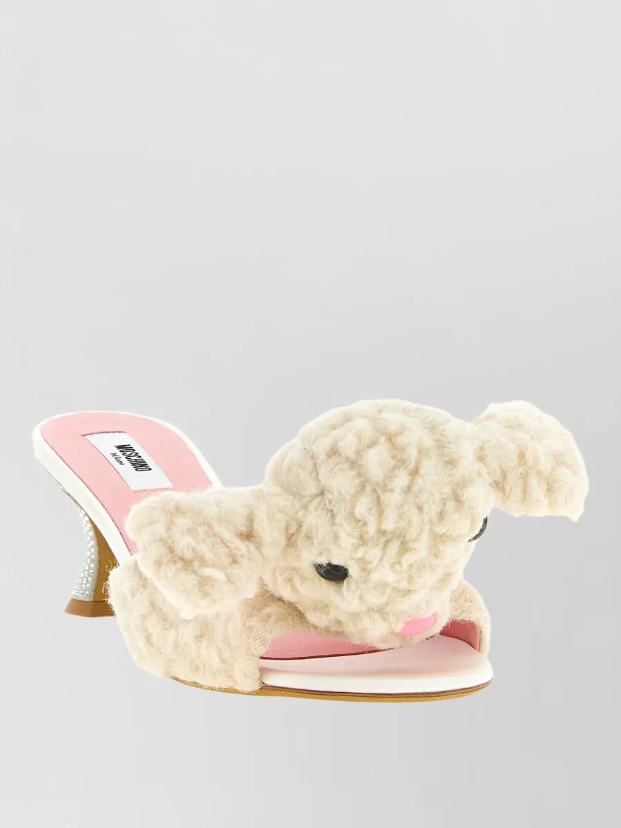 Moschino crystal embellished sheep wool blend mules