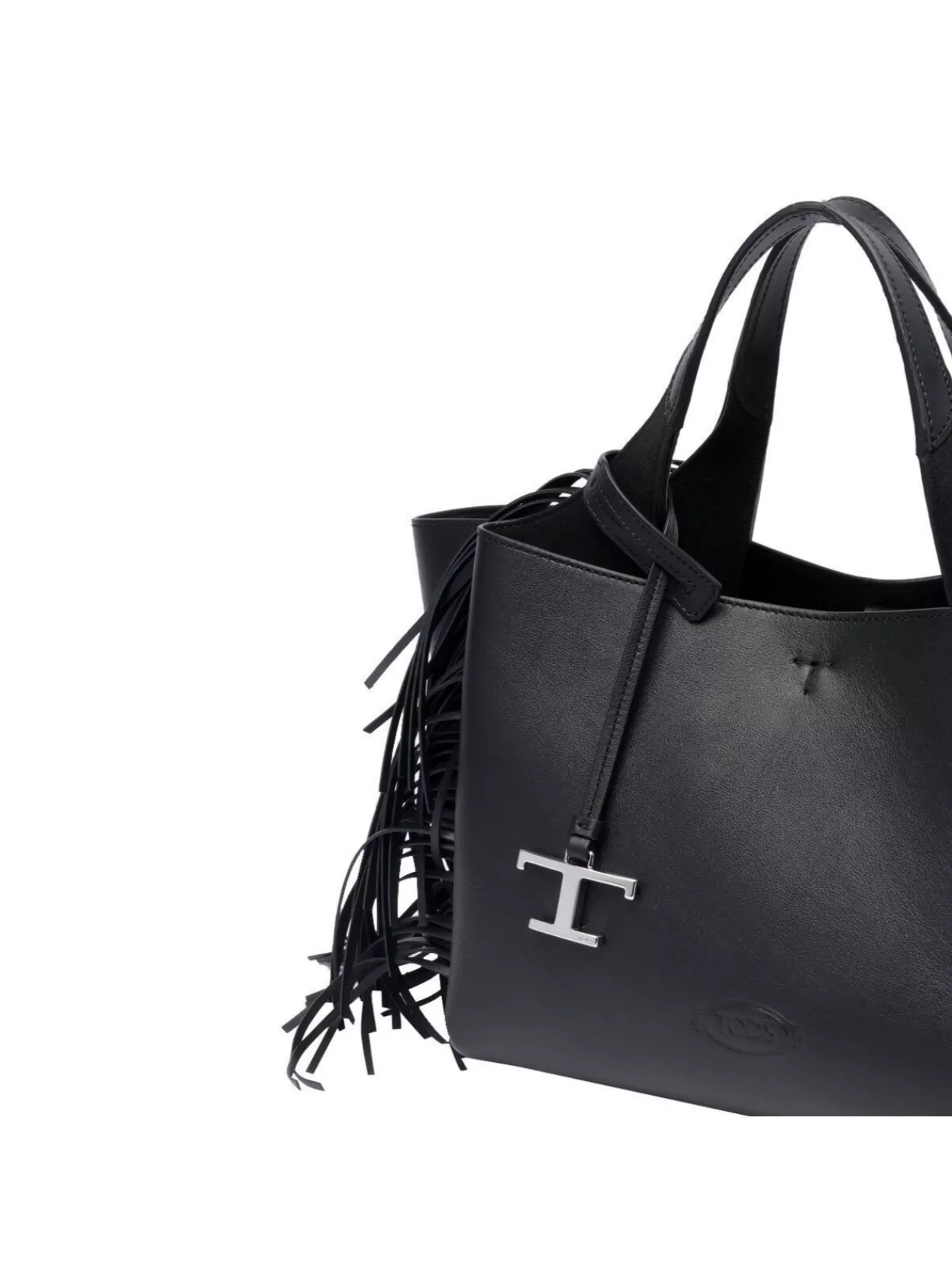 Tod's Fringed Leather Shoulder Bag With 2 Handles