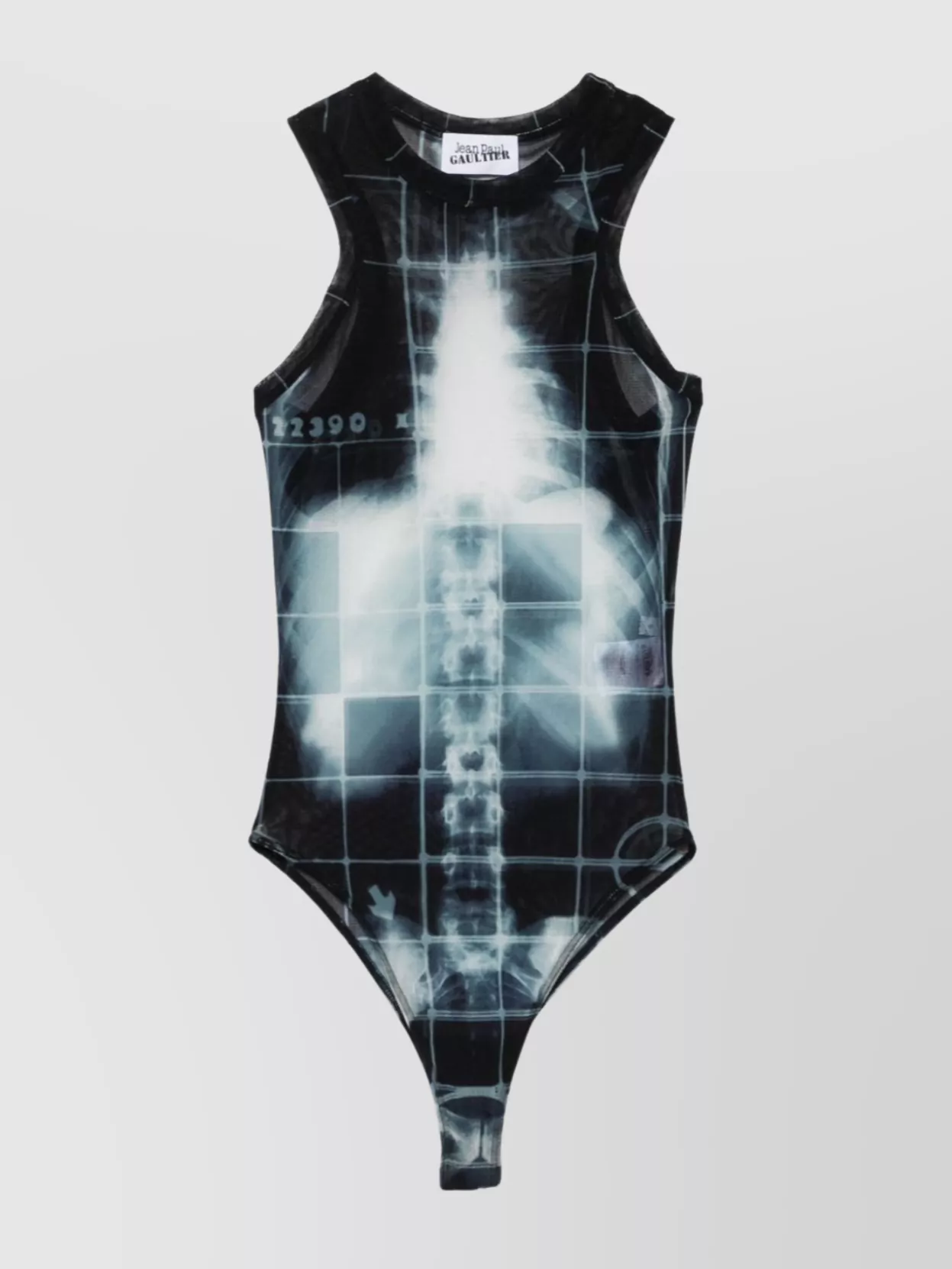 Jean Paul Gaultier Sheer X-Ray Print Sleeveless Bodysuit