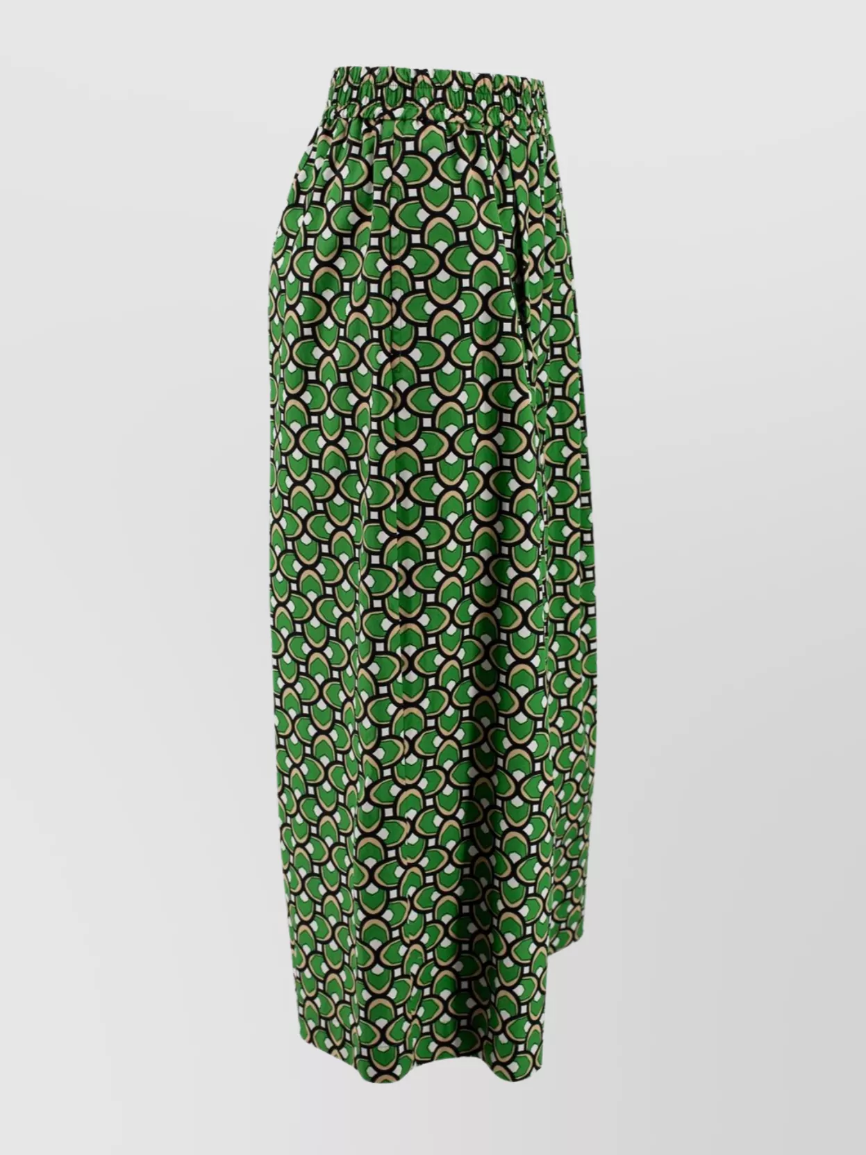 WEEKEND MAX MARA GEOMETRIC PATTERN POPLIN ANKLE-LENGTH PANTS