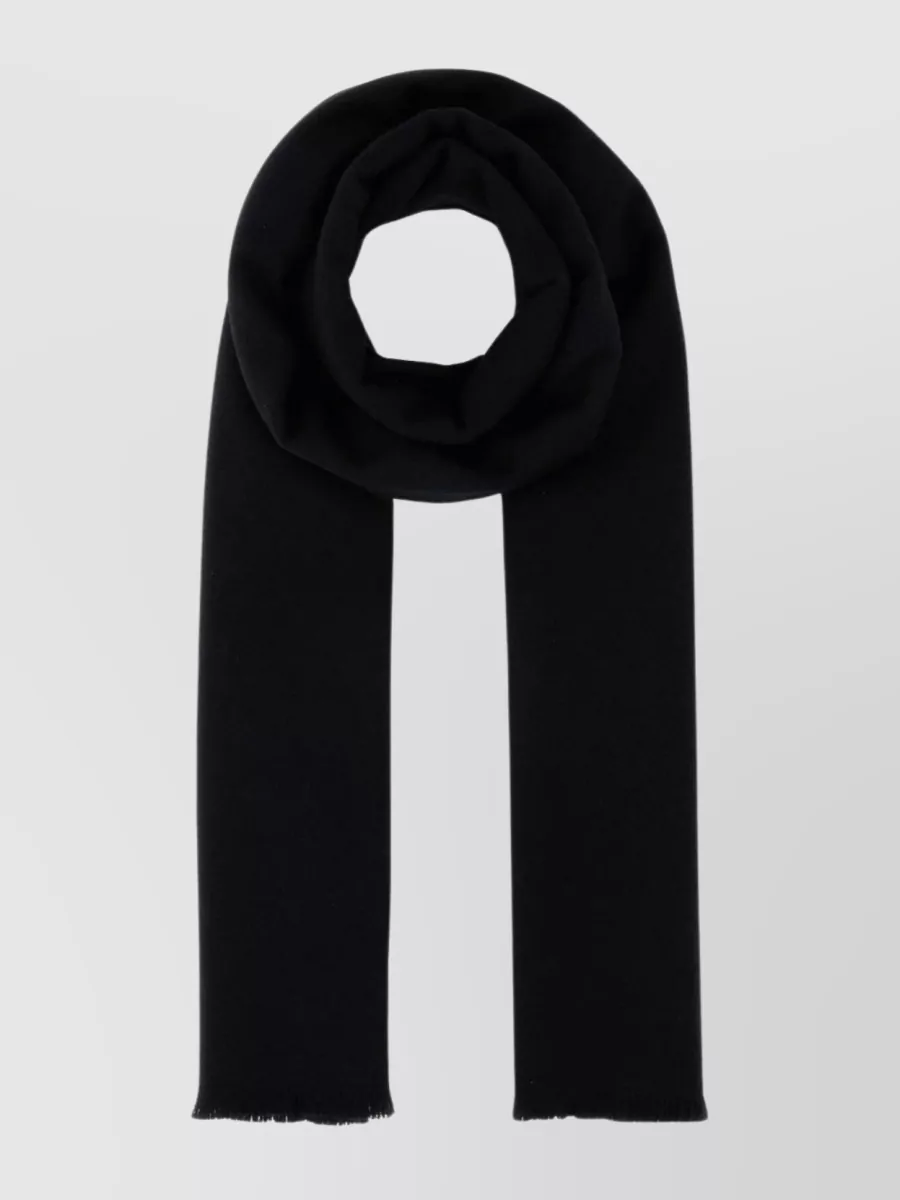 Shop Valentino Rectangular Wool Blend Scarf In Black