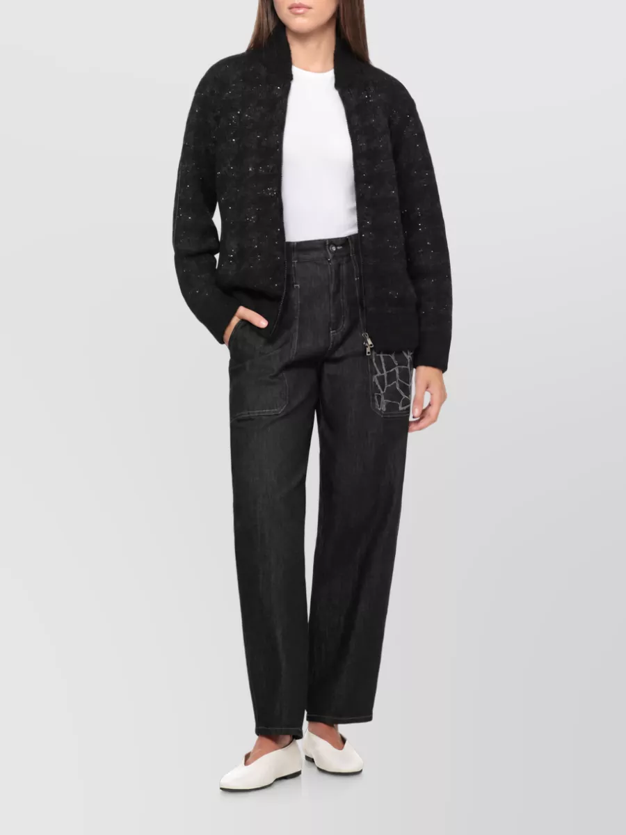 Panicale Embellished Mohair Alpaca-Blend Zip-Up Cardigan
