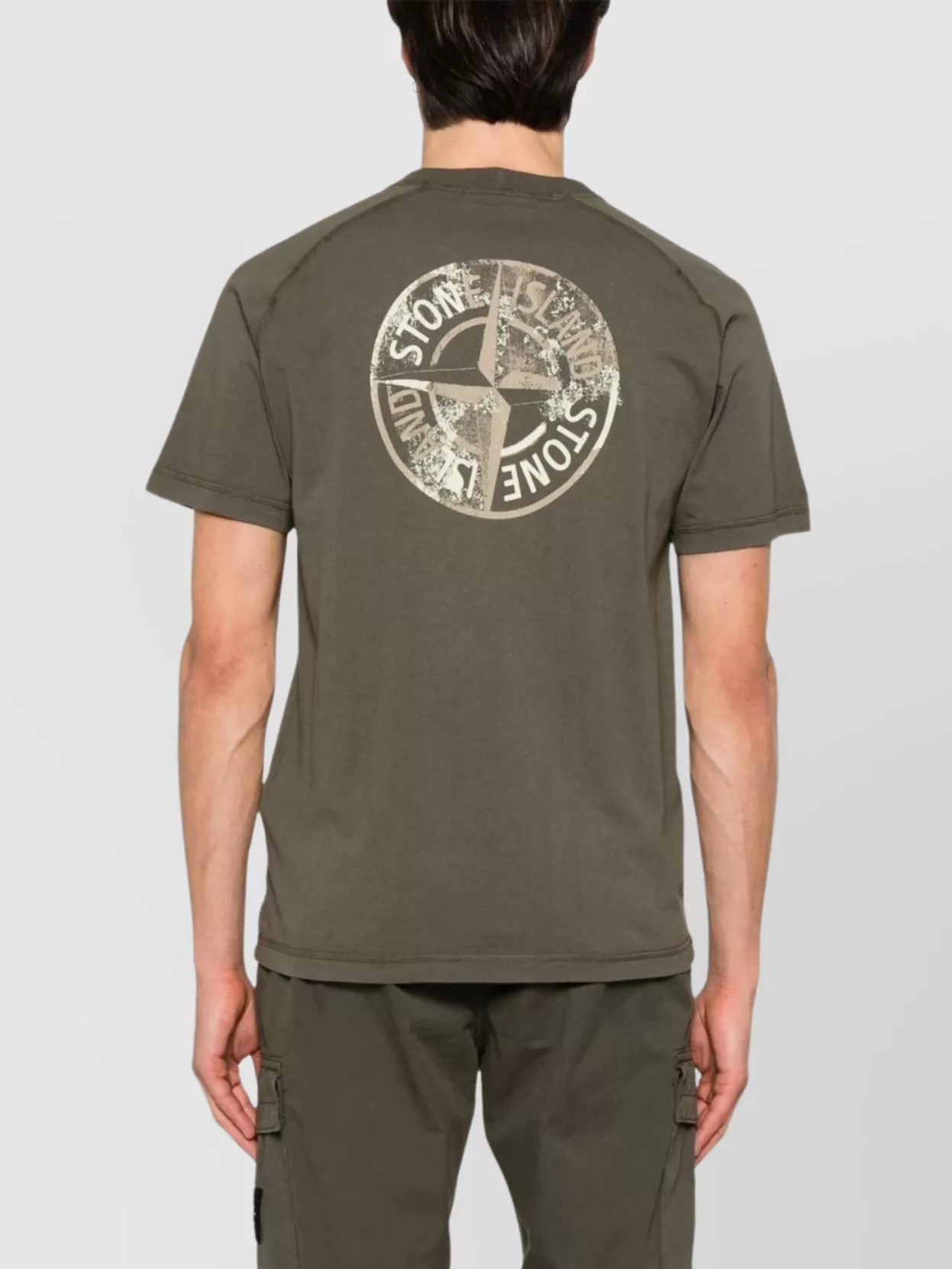 Stone Island Logo Print Cotton T-Shirt