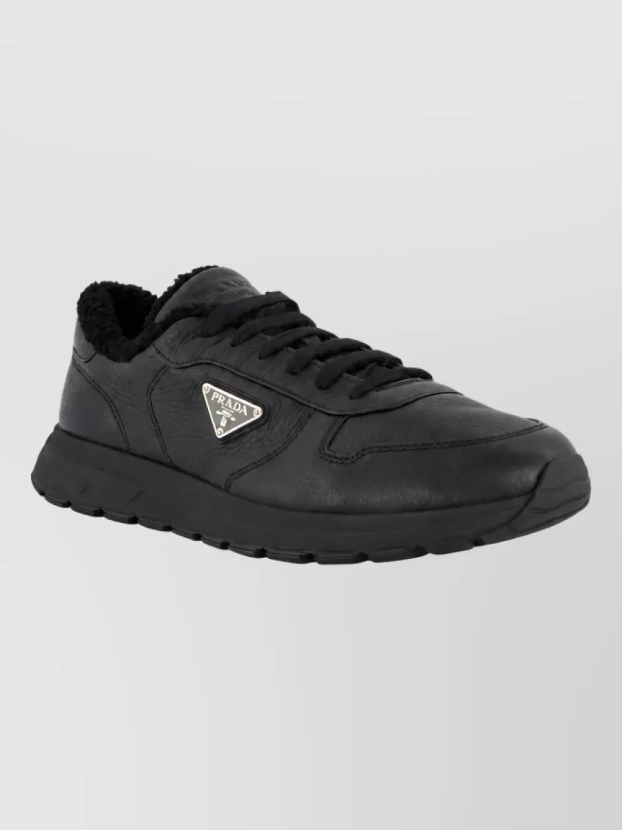 Prada Leather Low-Top Sneakers