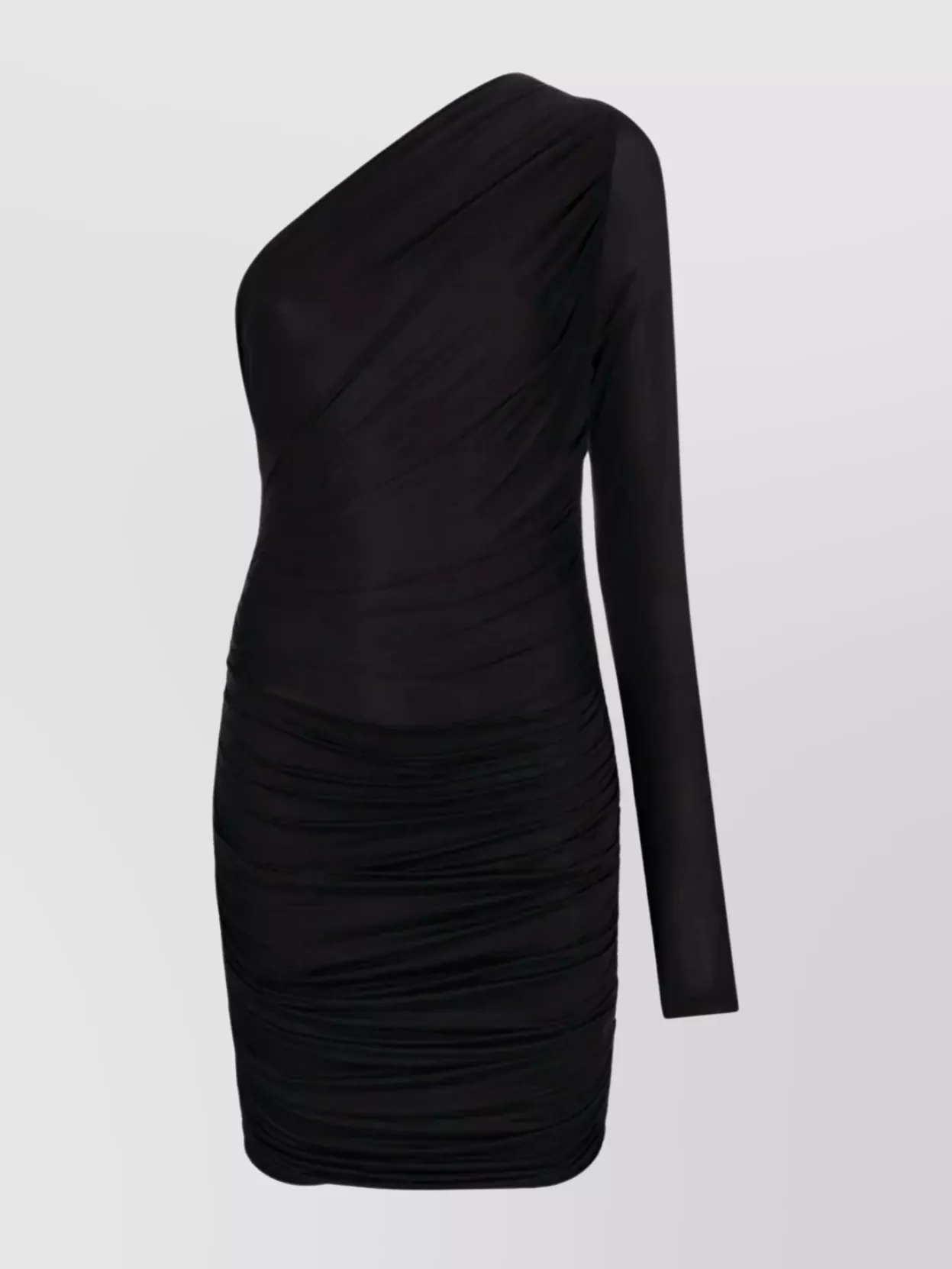 Shop Gauge81 Asymmetric Draped Dress With Single Sleeve