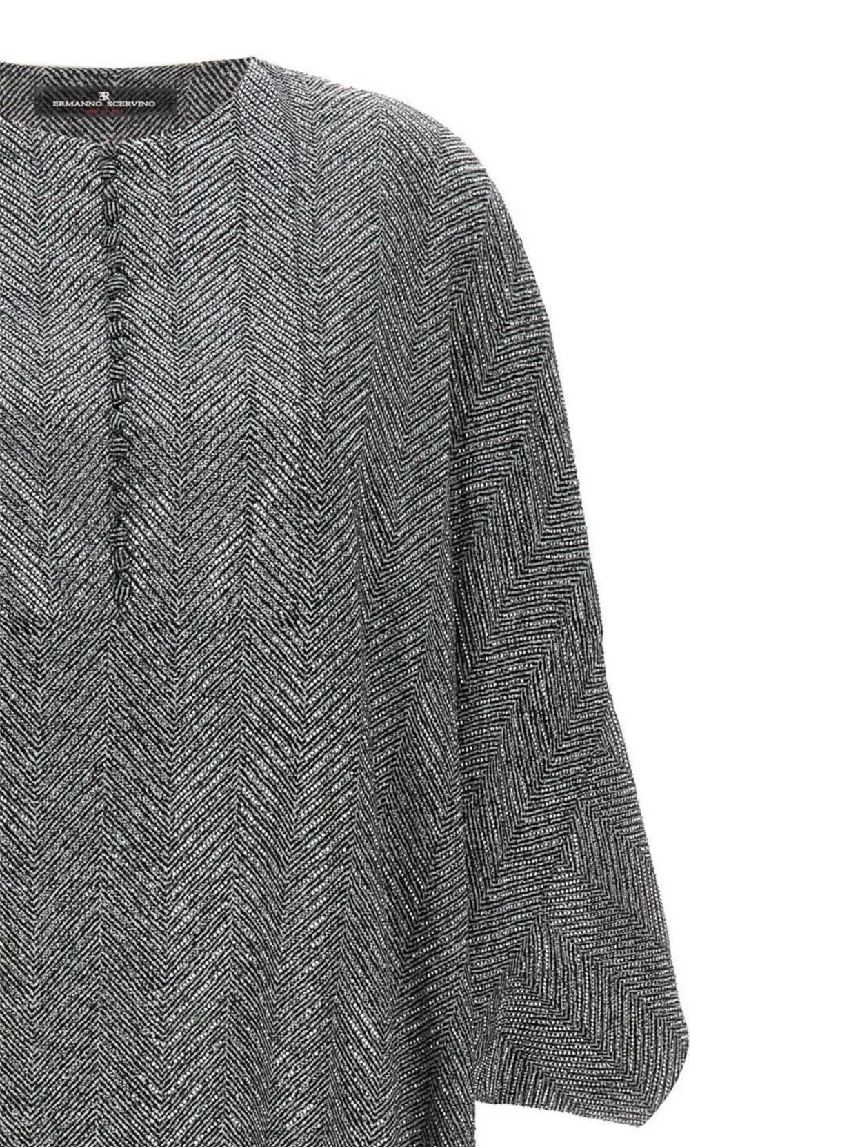 Ermanno Scervino Long Chevron Pattern Dress With Loose Sleeves