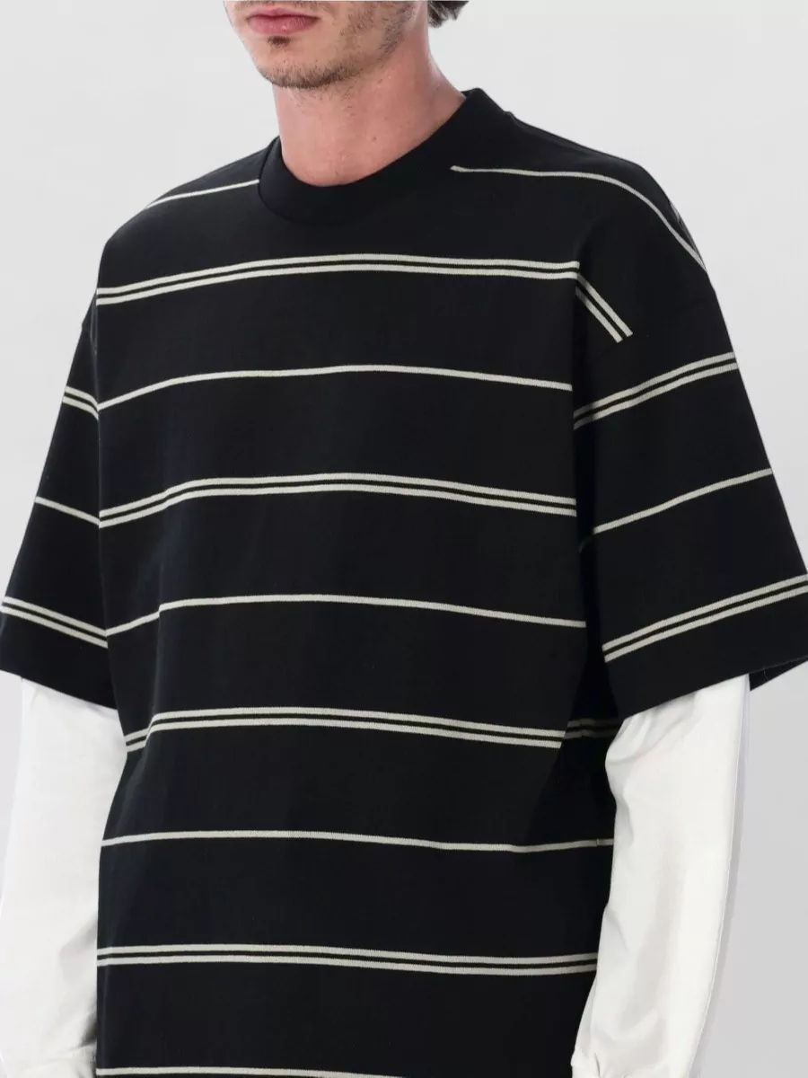 Comme Des Garçons Homme Striped Double Sleeve Cotton T-Shirt