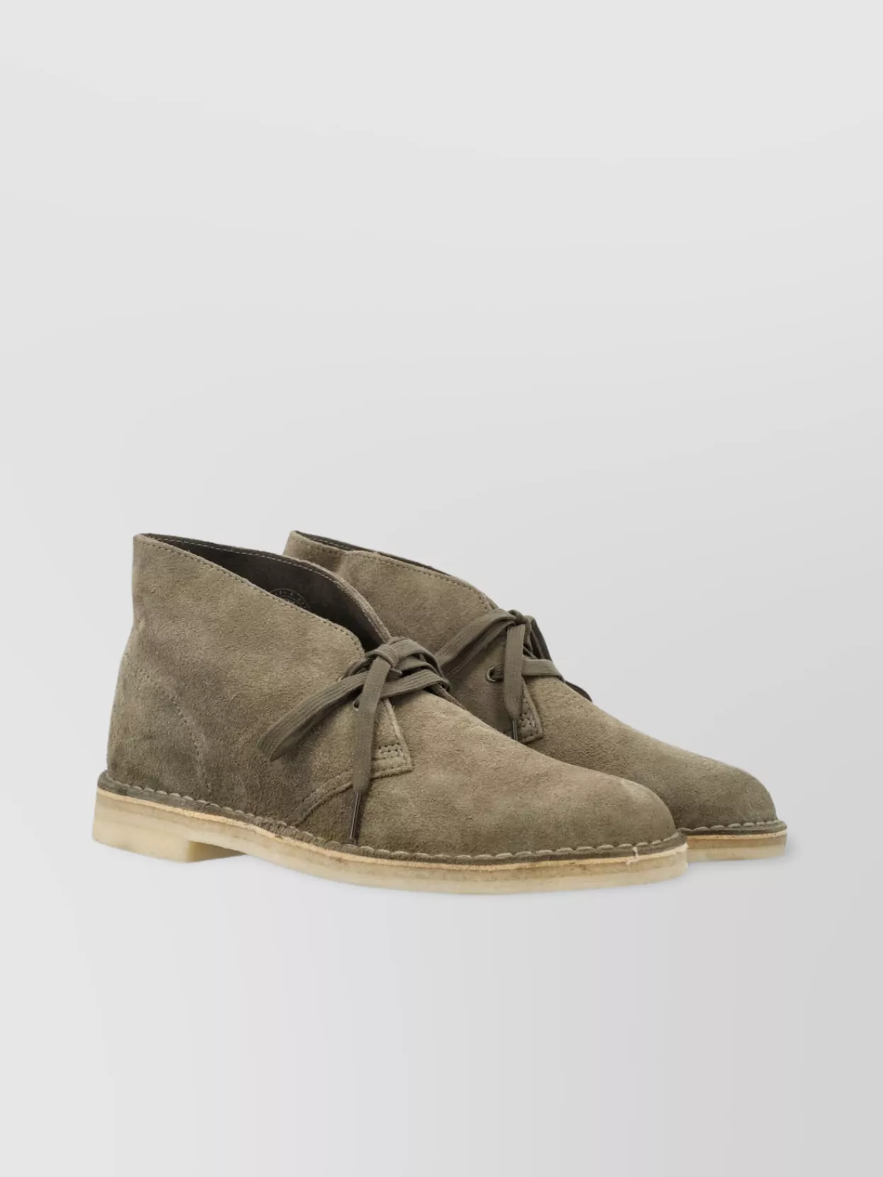 Clarks Round Toe Suede Ankle Boot In Gray