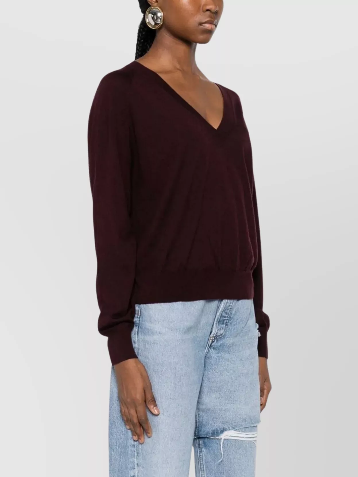 Elisabetta Franchi V-Neck Sweater In Wool Blend