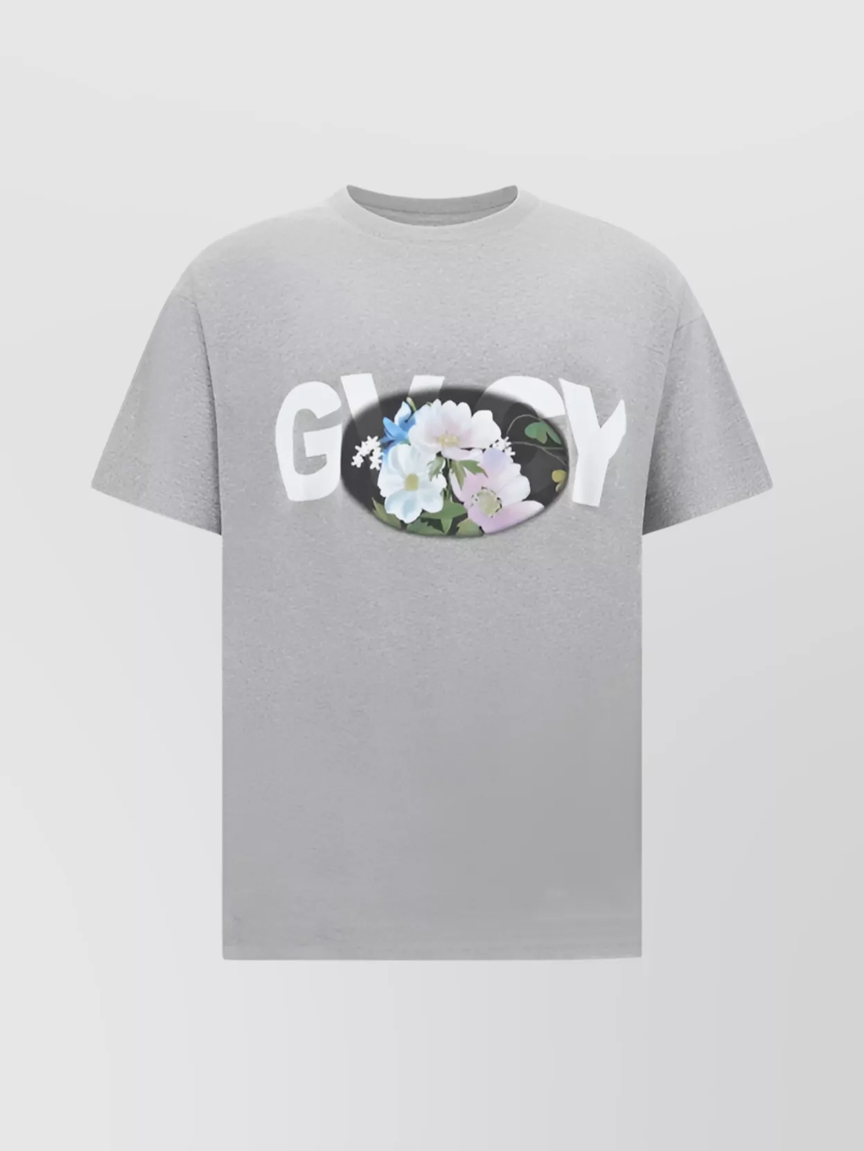 Givenchy Graphic Floral Print T-shirt In Gray