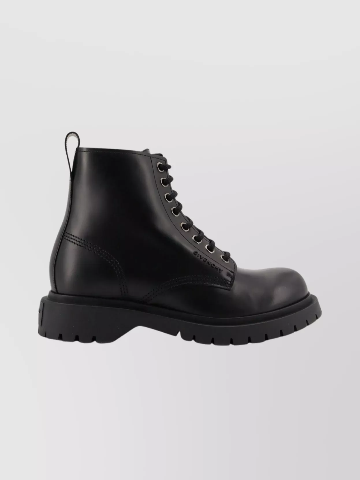 Givenchy Chunky Sole Leather Ankle Boots With Pull Tab In Black