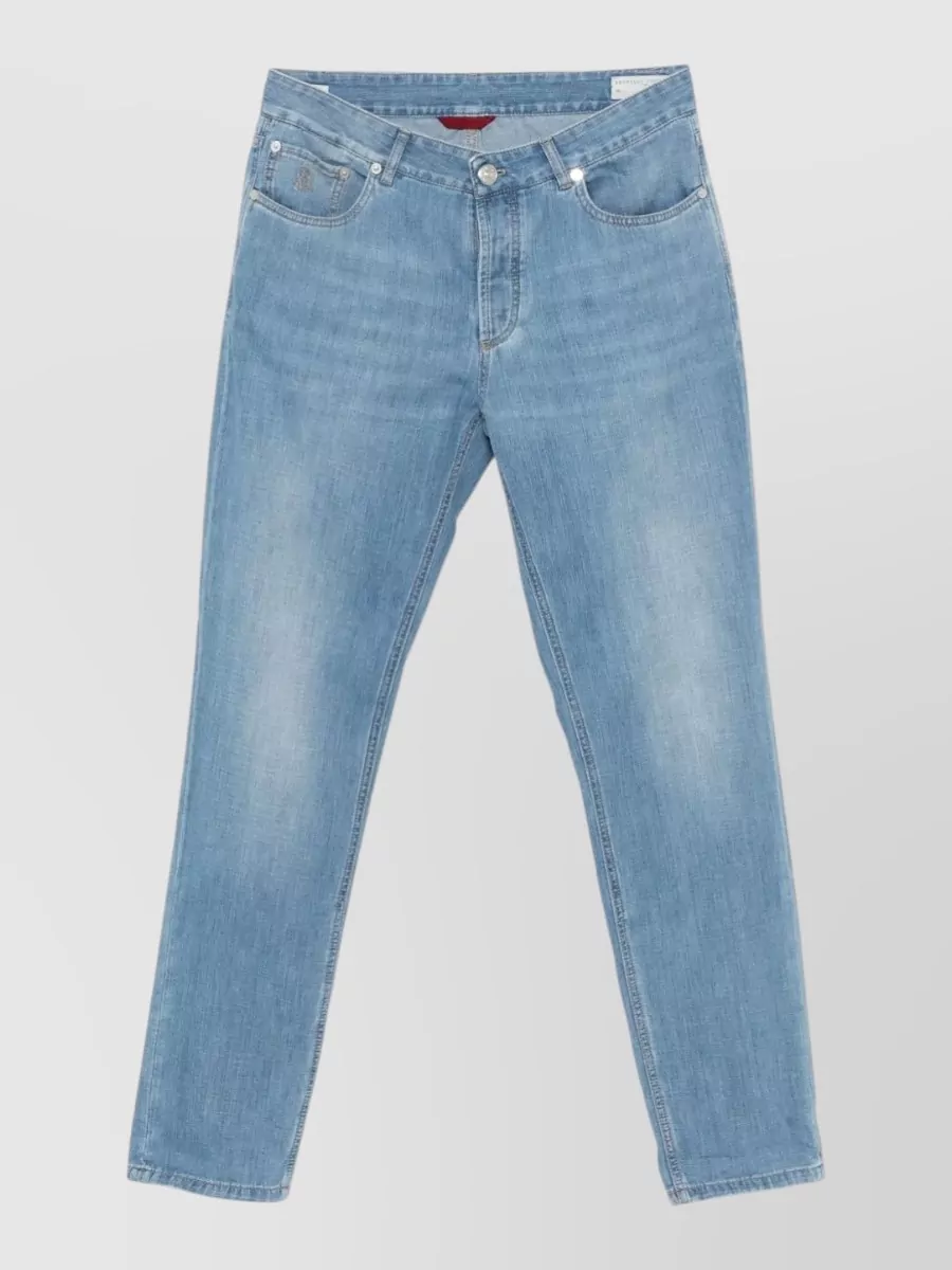 Brunello Cucinelli Distressed denim slim-fit jeans