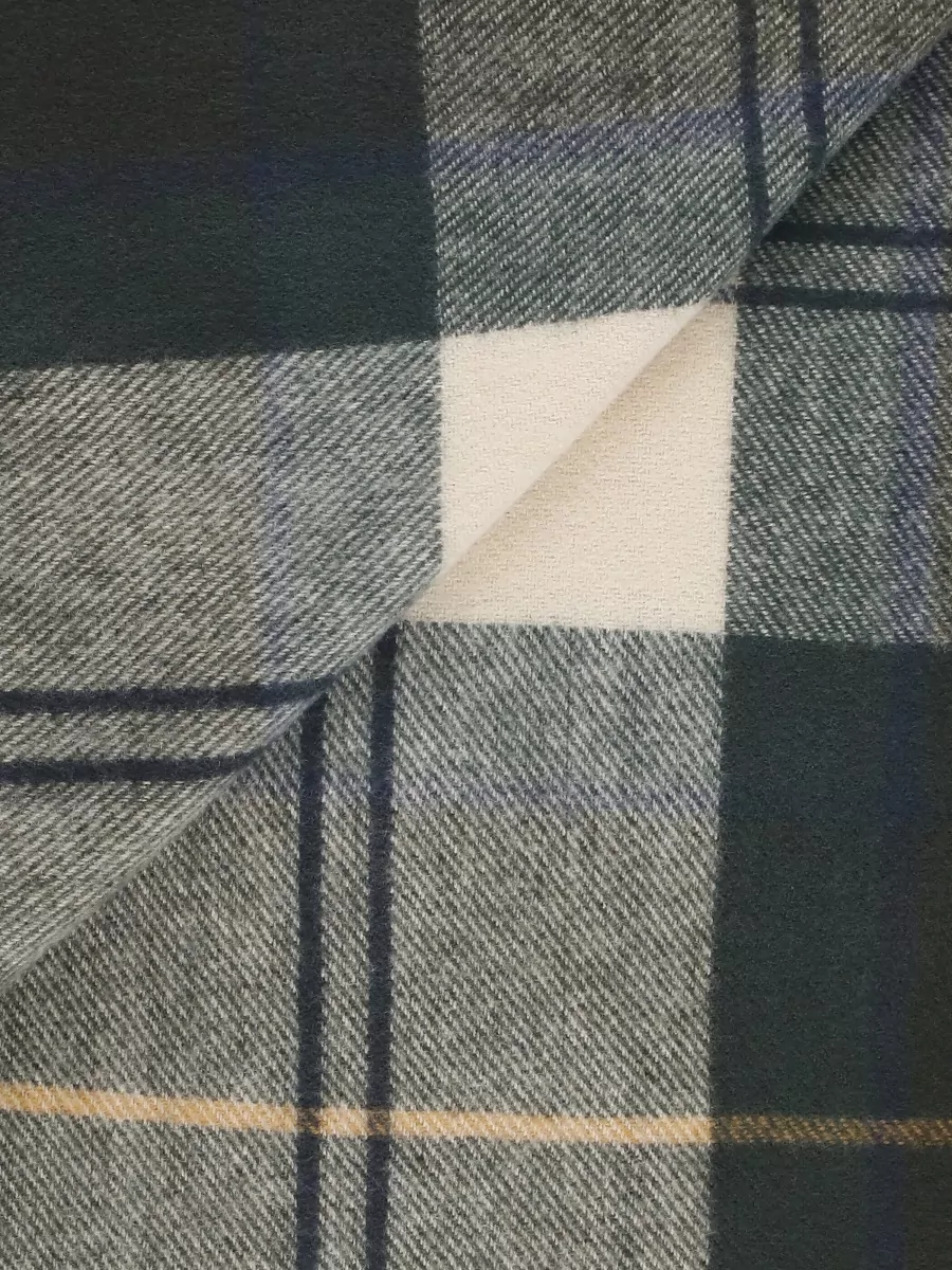 Barbour Tartan Pattern Scarf Fringed Hem Women