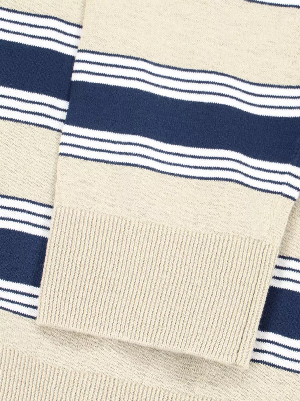 Maison Kitsuné Striped Crewneck Sweater Ribbed Finish