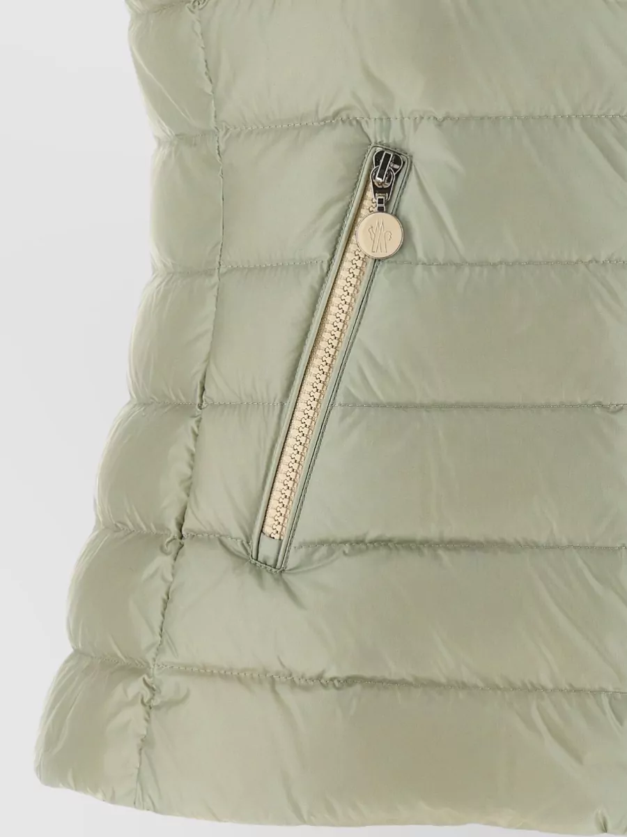 Moncler Glygosse Hooded Sleeveless Quilted Zip Pockets