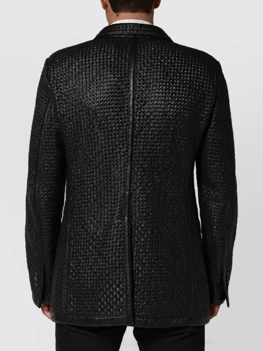 Dolce&Gabbana Lamb Leather Double Breasted Coat
