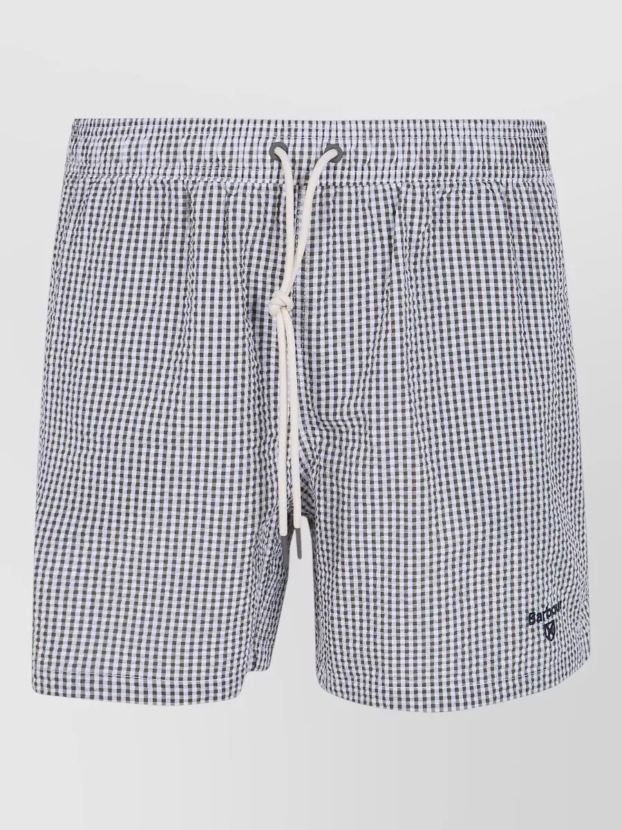 Barbour gingham seersucker swim shorts