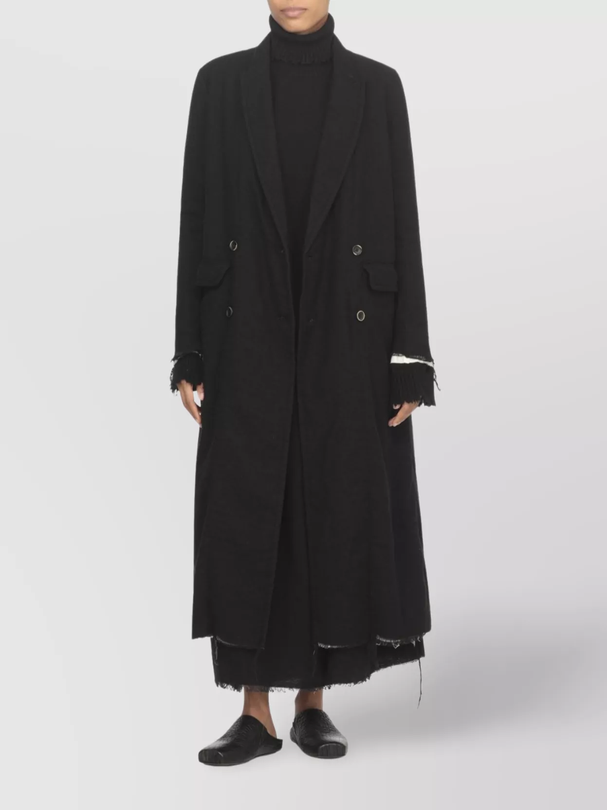 Uma Wang Midi Skirt With Pleats And Buttons