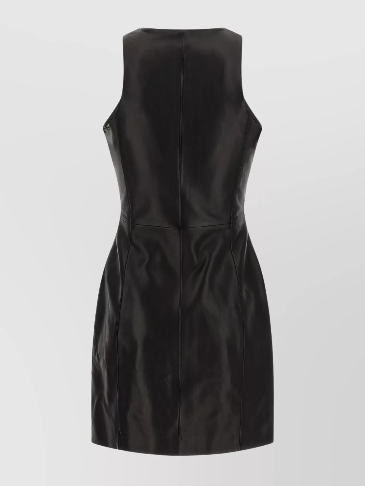 Balmain Long Leather Dress Zip Detail In Animal Print