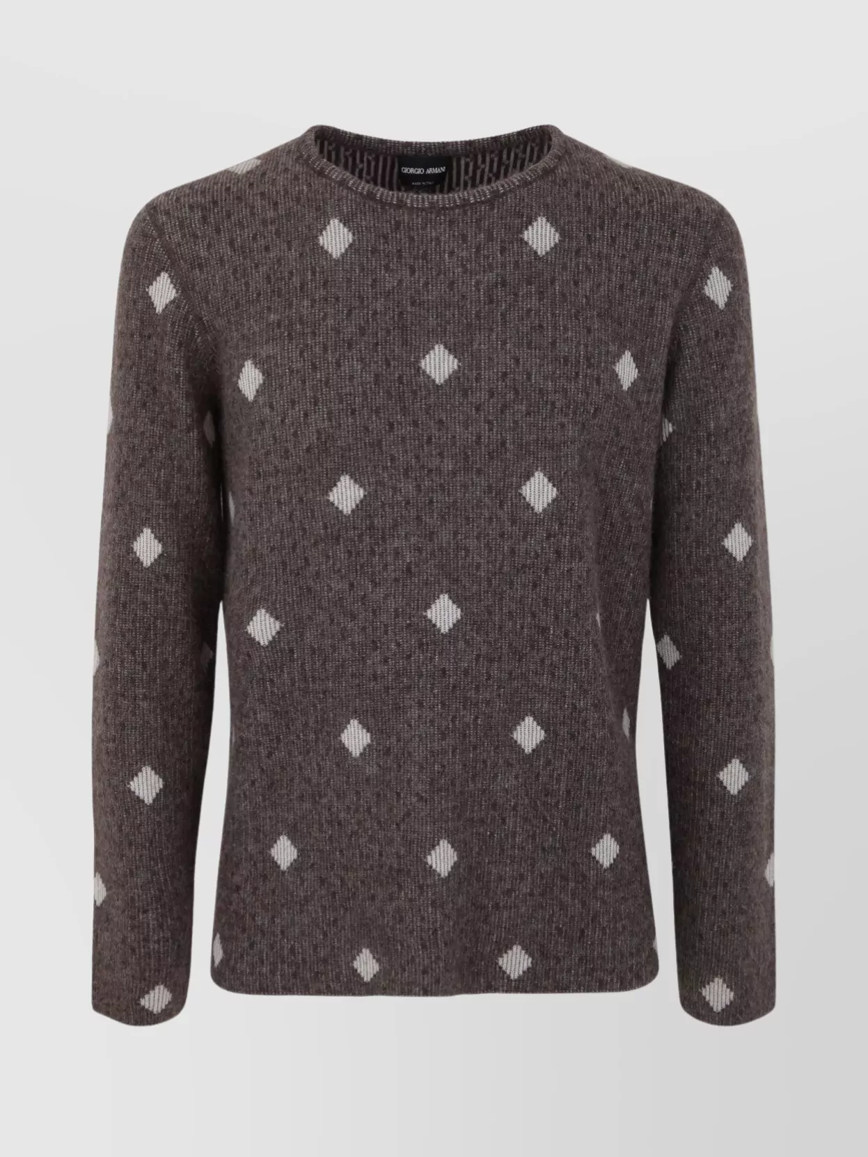 Giorgio Armani Crew Neck Diamond Pattern Sweater