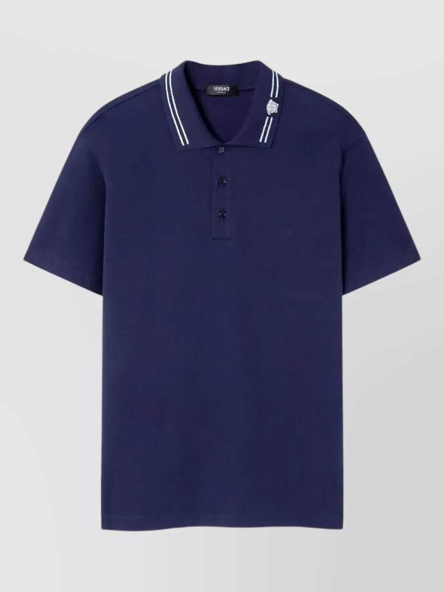 Versace striped cotton polo shirt