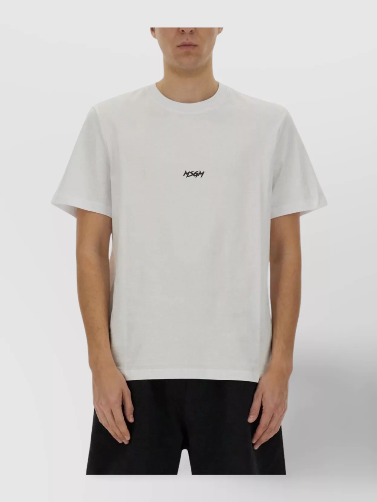 Msgm Crew Neck Cotton T-Shirt
