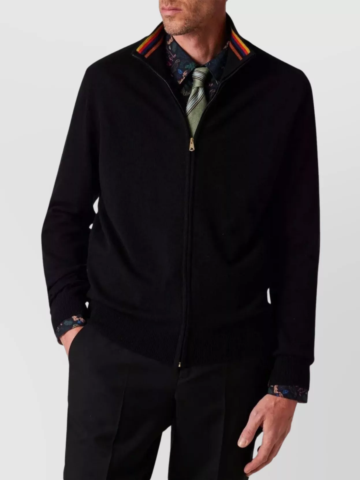 Paul Smith Men's Zip Cardigan Stand-Up Collar