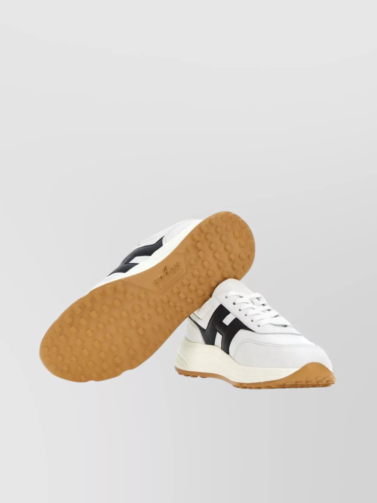 Hogan Lightweight Sneaker With Contrast Panel And Rubber Sole In Metallic