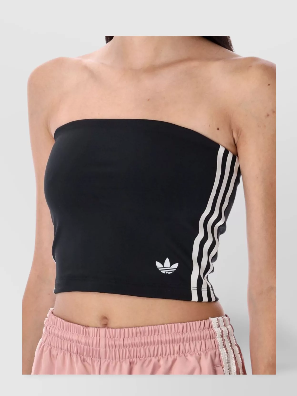 Adidas Originals Short Top Strapless Side Stripe Detail