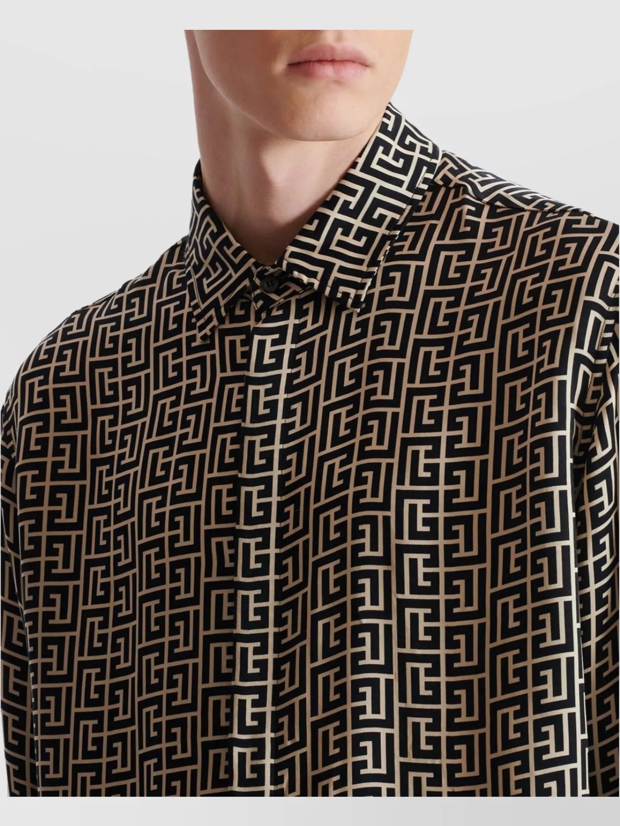 Balmain Geometric Pattern Long Sleeves Shirt