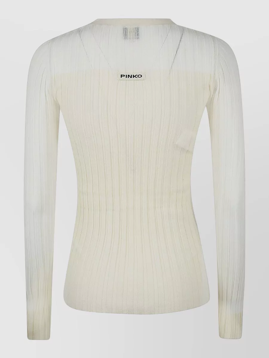 Pinko Ribbed Slim-Fit V-Neck Cardigan