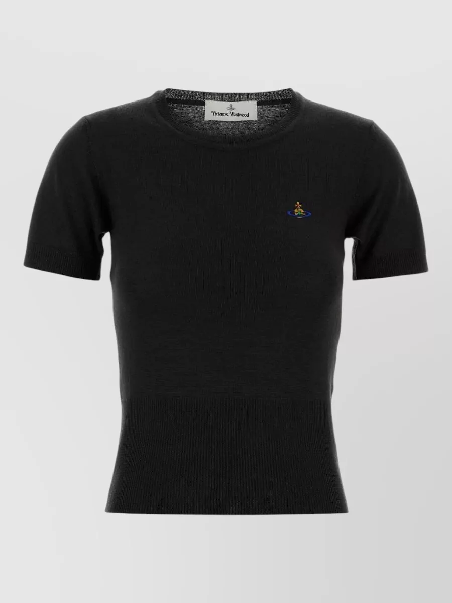 Vivienne Westwood wool ribbed-hem short-sleeve sweater