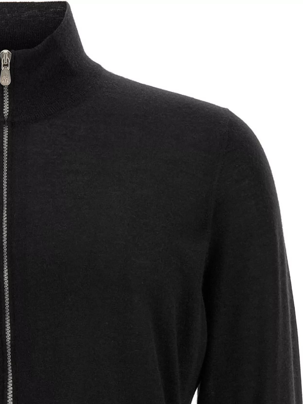 Brunello Cucinelli Silk Cashmere Cardigan Sweaters And Cardigans Black In Black
