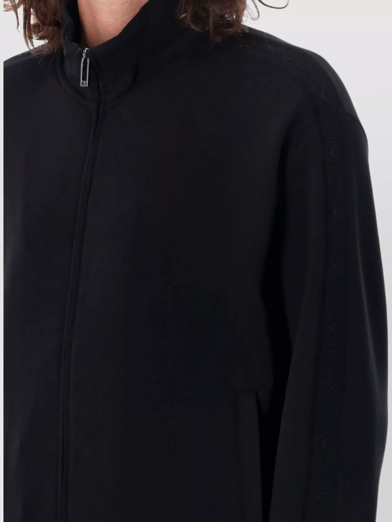 Emporio Armani Cotton-Blend High Collar Track Jacket